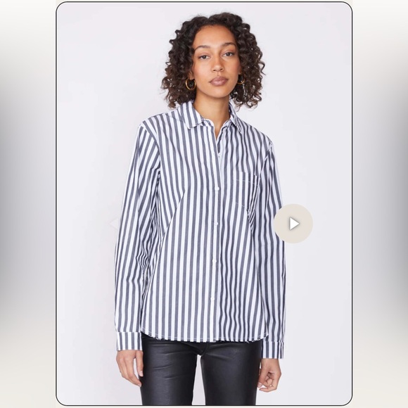 Stateside Tops - Stateside Mod Stripe Poplin Cotton Button Down Classic Shirt Long Sleeve